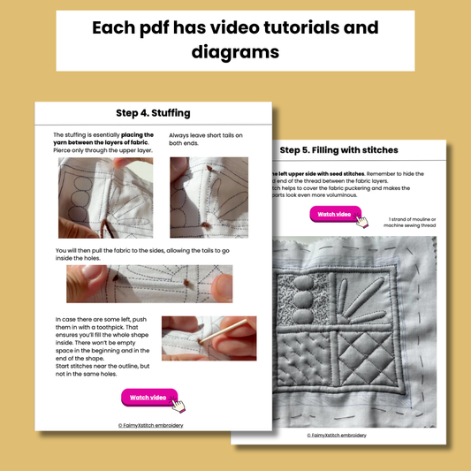 Trapunto bundle faimyxstitch