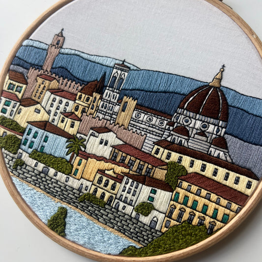 Florence, Italy, Cityscape - Hand Embroidery Pattern (PDF)