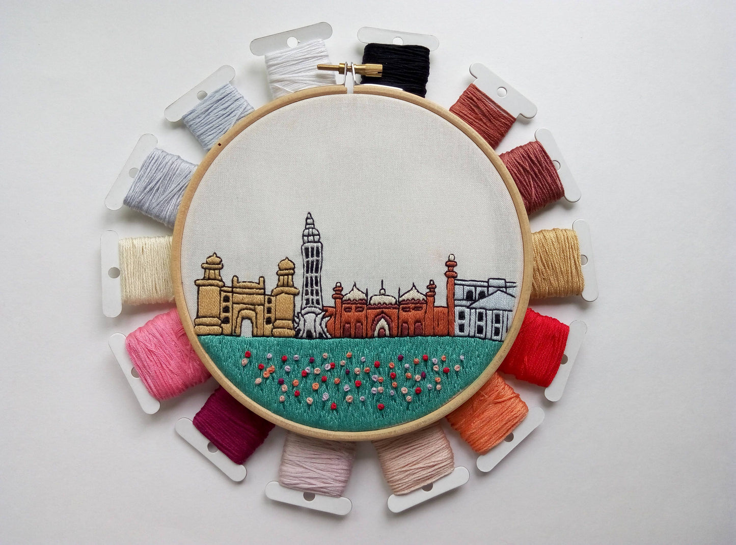 Lahore, Pakistan, Cityscape - Hand Embroidery Pattern (PDF)