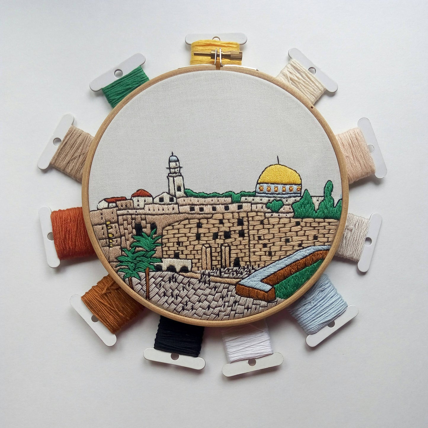 Jerusalem, Israel, Cityscape - Hand Embroidery Pattern (PDF)