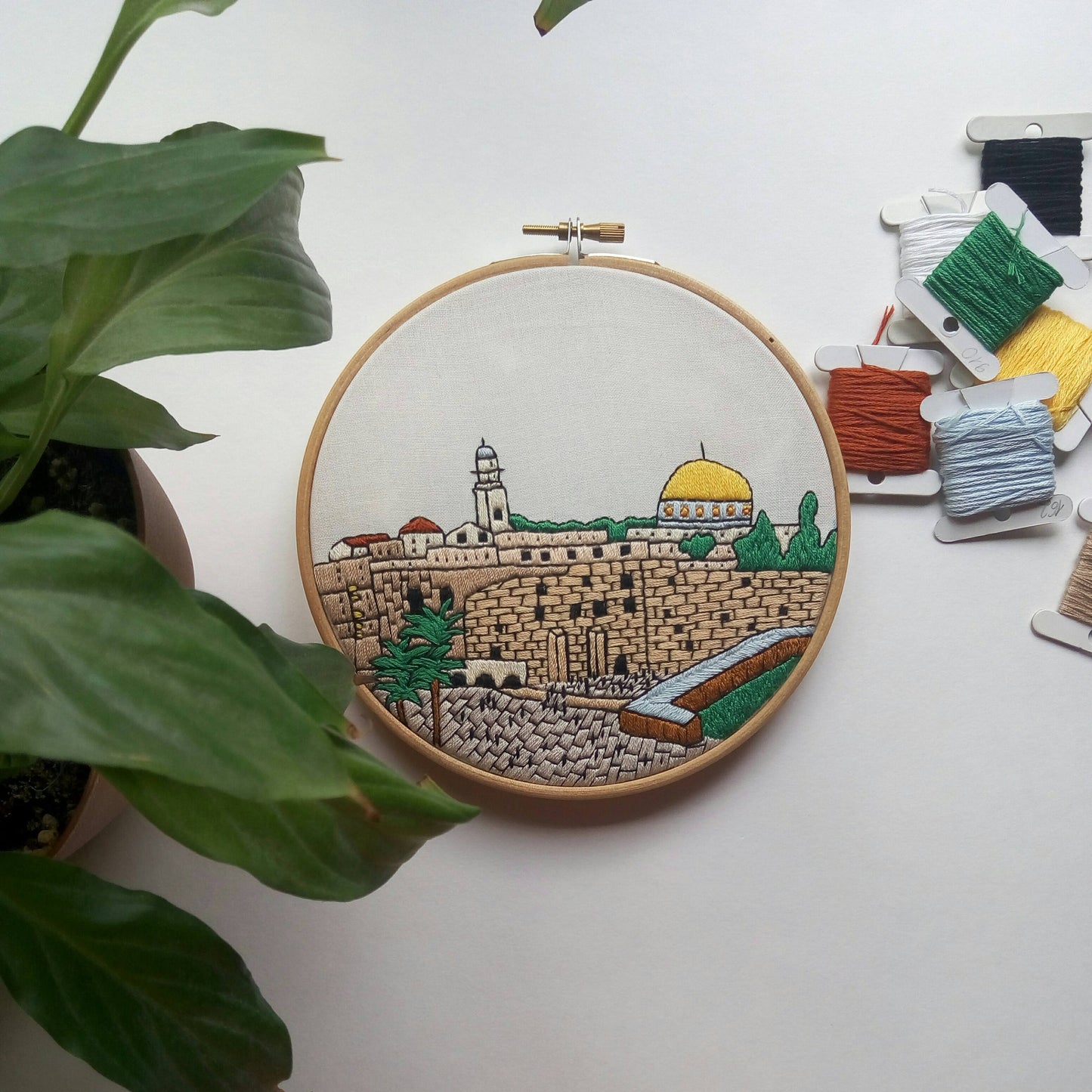 Jerusalem, Israel, Cityscape - Hand Embroidery Pattern (PDF)