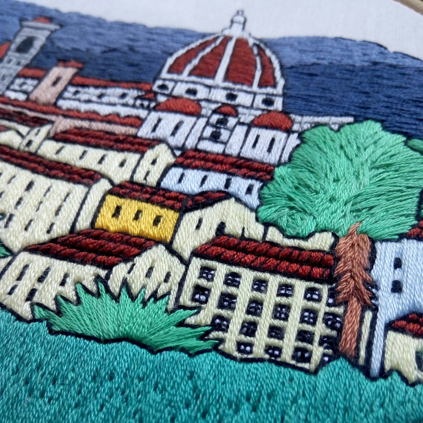 Florence, Italy, Cityscape - Hand Embroidery Pattern (PDF)