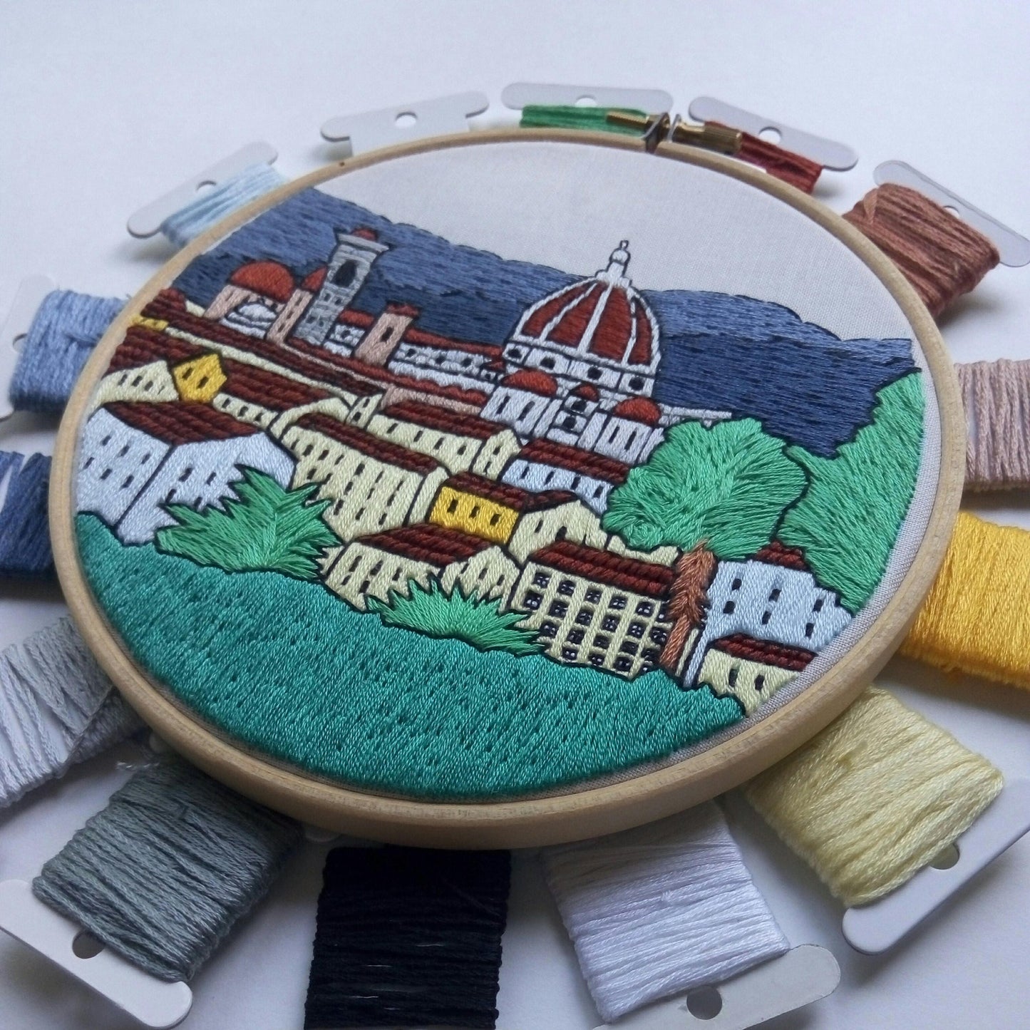 Florence, Italy, Cityscape - Hand Embroidery Pattern (PDF)