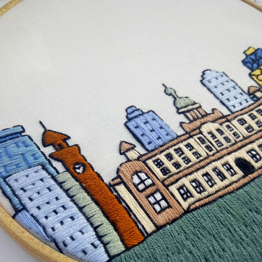 Birmingham, United Kingdom, Cityscape - Hand Embroidery Pattern (PDF)