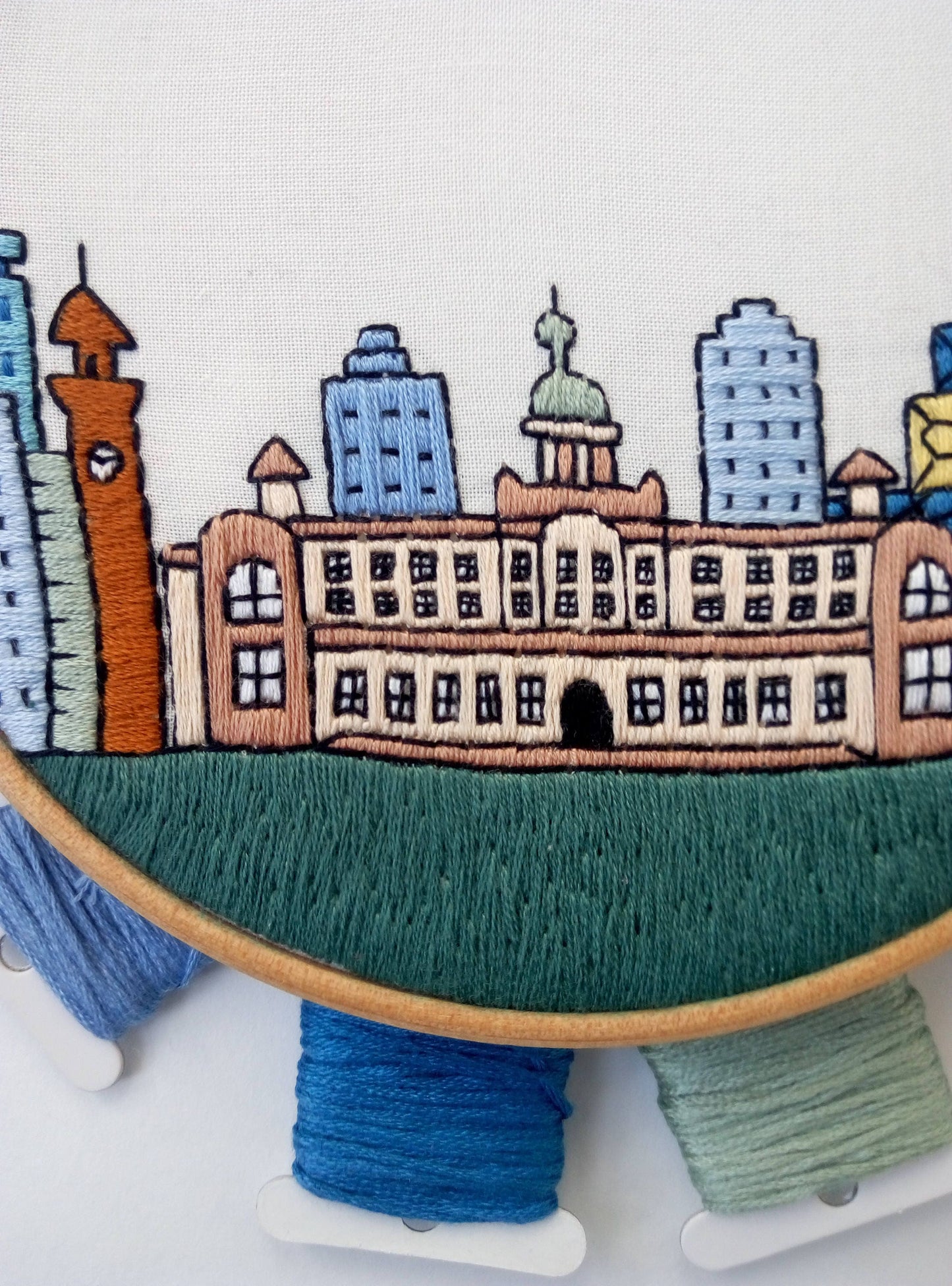 Birmingham, United Kingdom, Cityscape - Hand Embroidery Pattern (PDF)