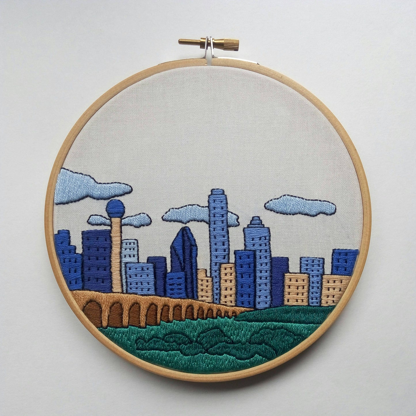 Dallas, TX, Cityscape - Hand Embroidery Pattern (PDF)