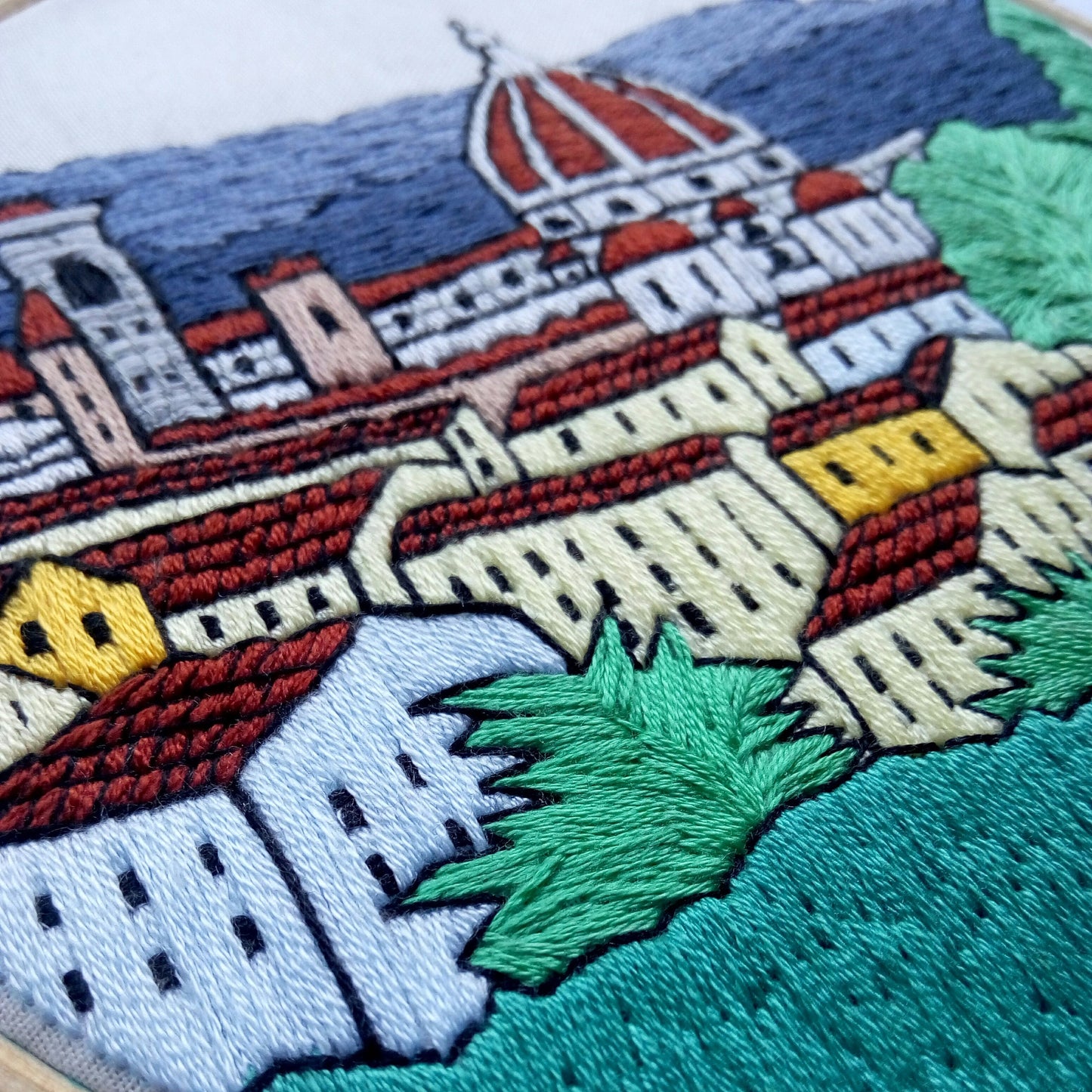 Florence, Italy, Cityscape - Hand Embroidery Pattern (PDF)