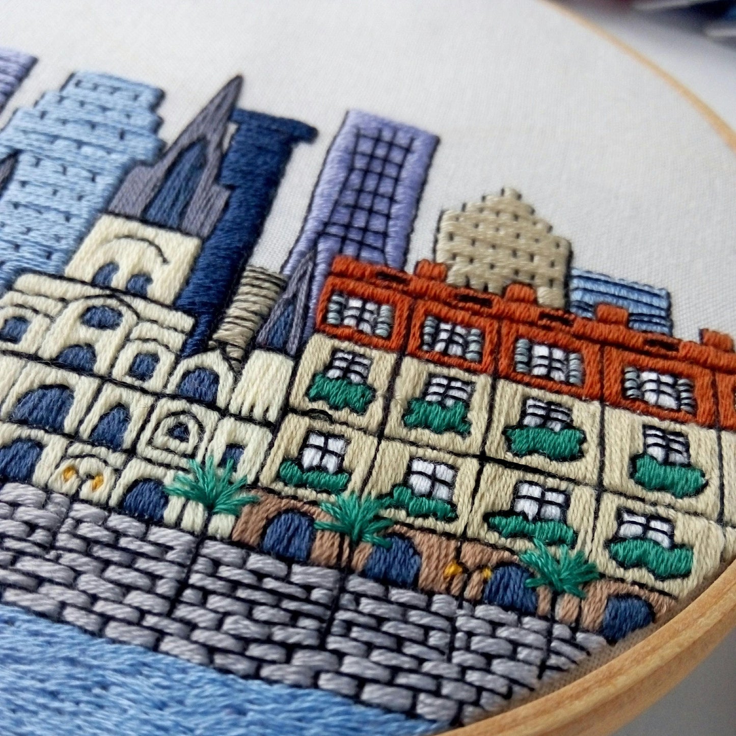 New Orleans, LA, Cityscape - Hand Embroidery Pattern (PDF)