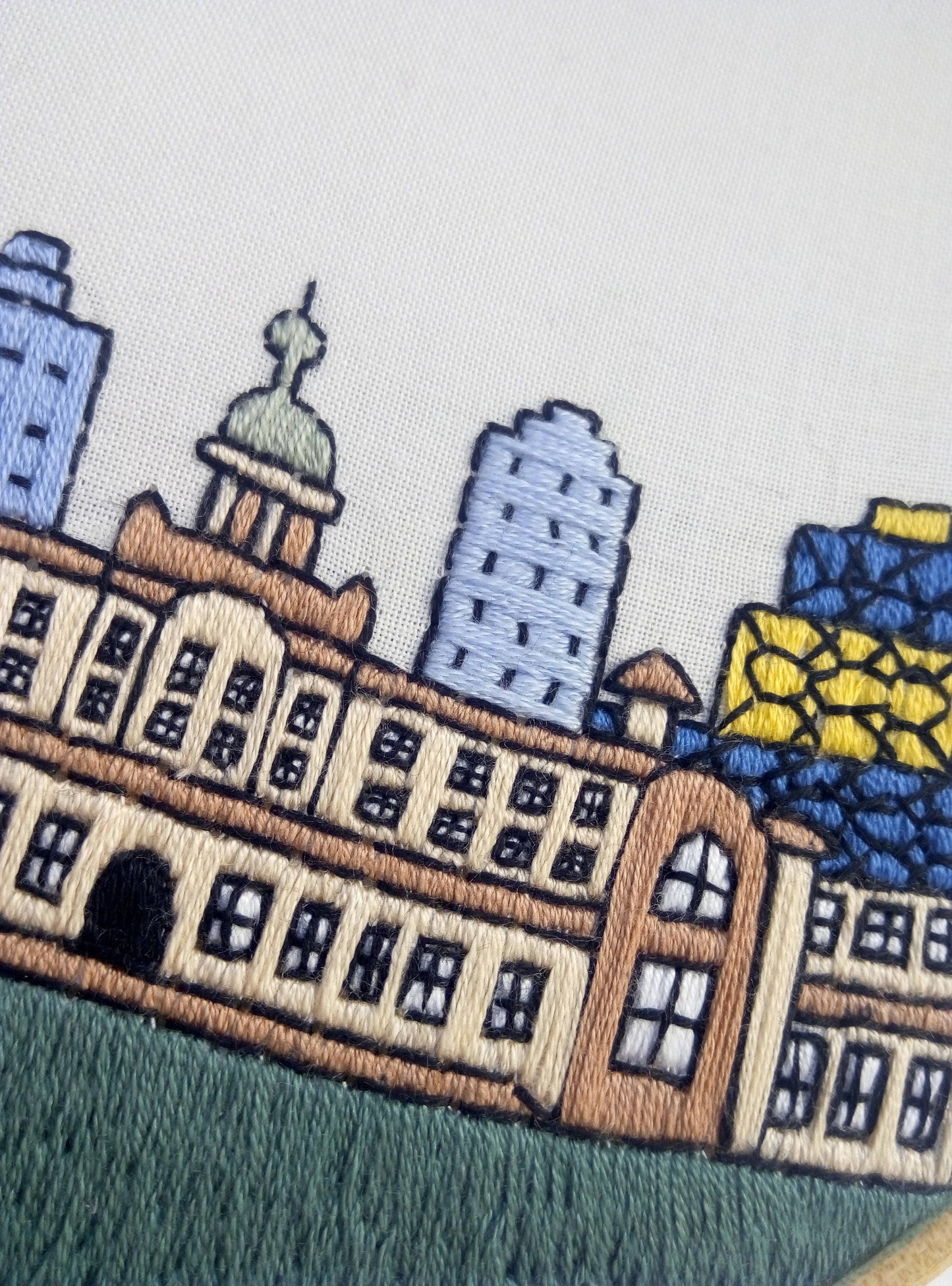 Birmingham, United Kingdom, Cityscape - Hand Embroidery Pattern (PDF)