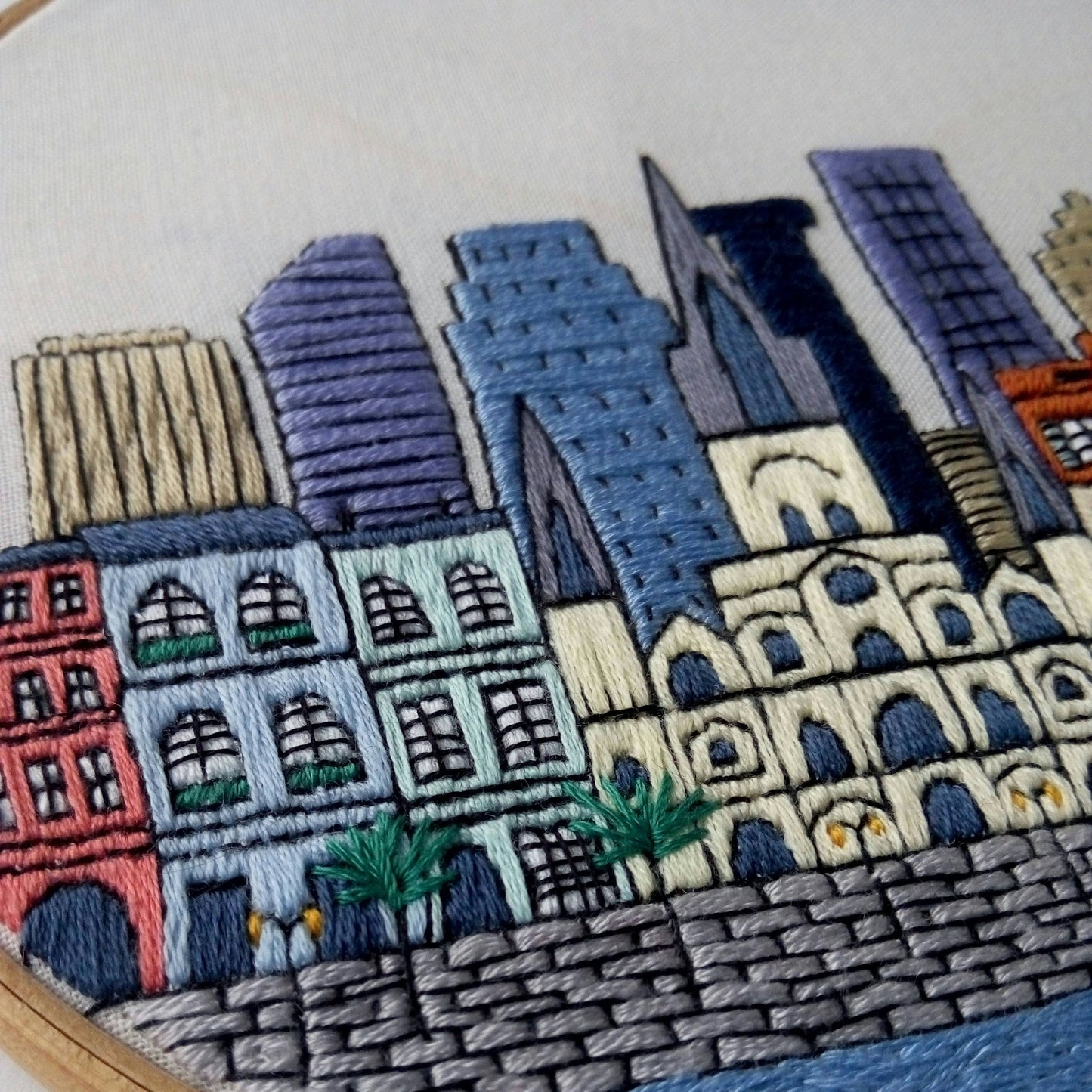 New Orleans, LA, Cityscape - Hand Embroidery Pattern (PDF)