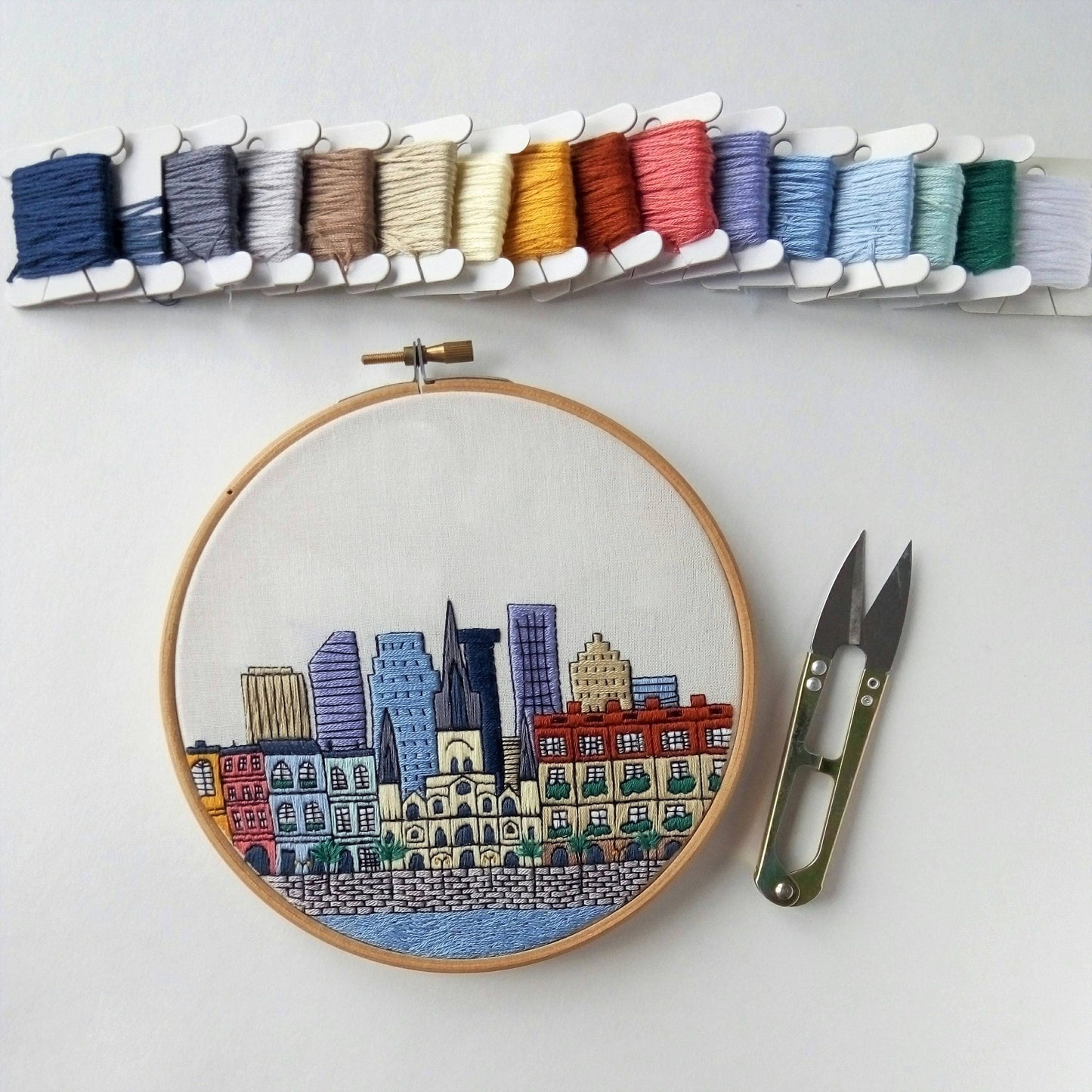 New Orleans, LA, Cityscape - Hand Embroidery Pattern (PDF)