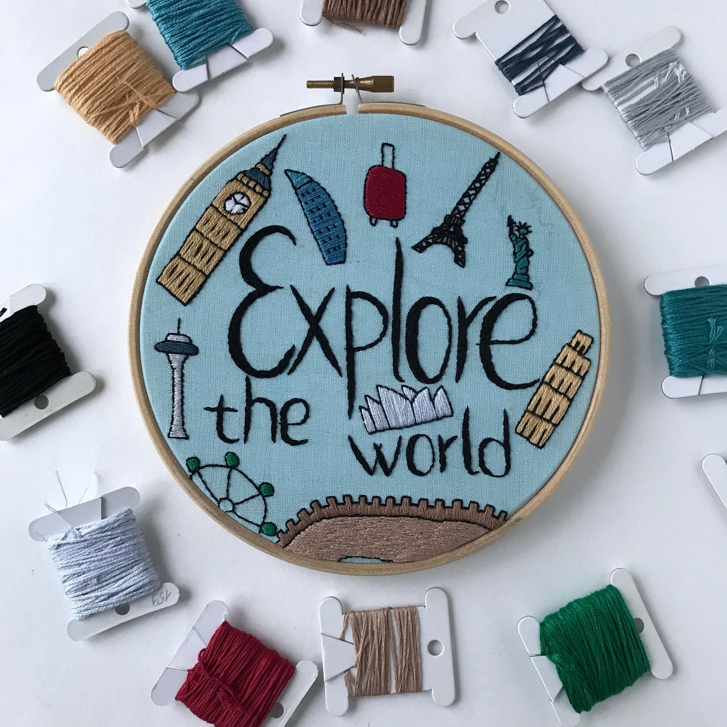 Explore the world - Hand Embroidery Pattern (PDF)