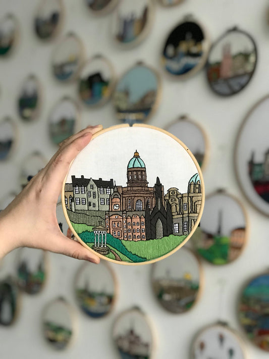Edinburgh, Scotland, Cityscape - Hand Embroidery Pattern (PDF) faimyxstitch.com