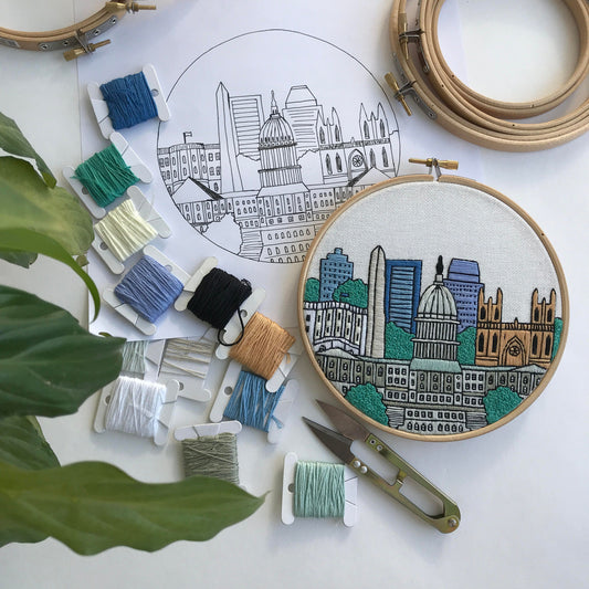Washington DC, United States, Cityscape - Hand Embroidery Pattern (PDF)