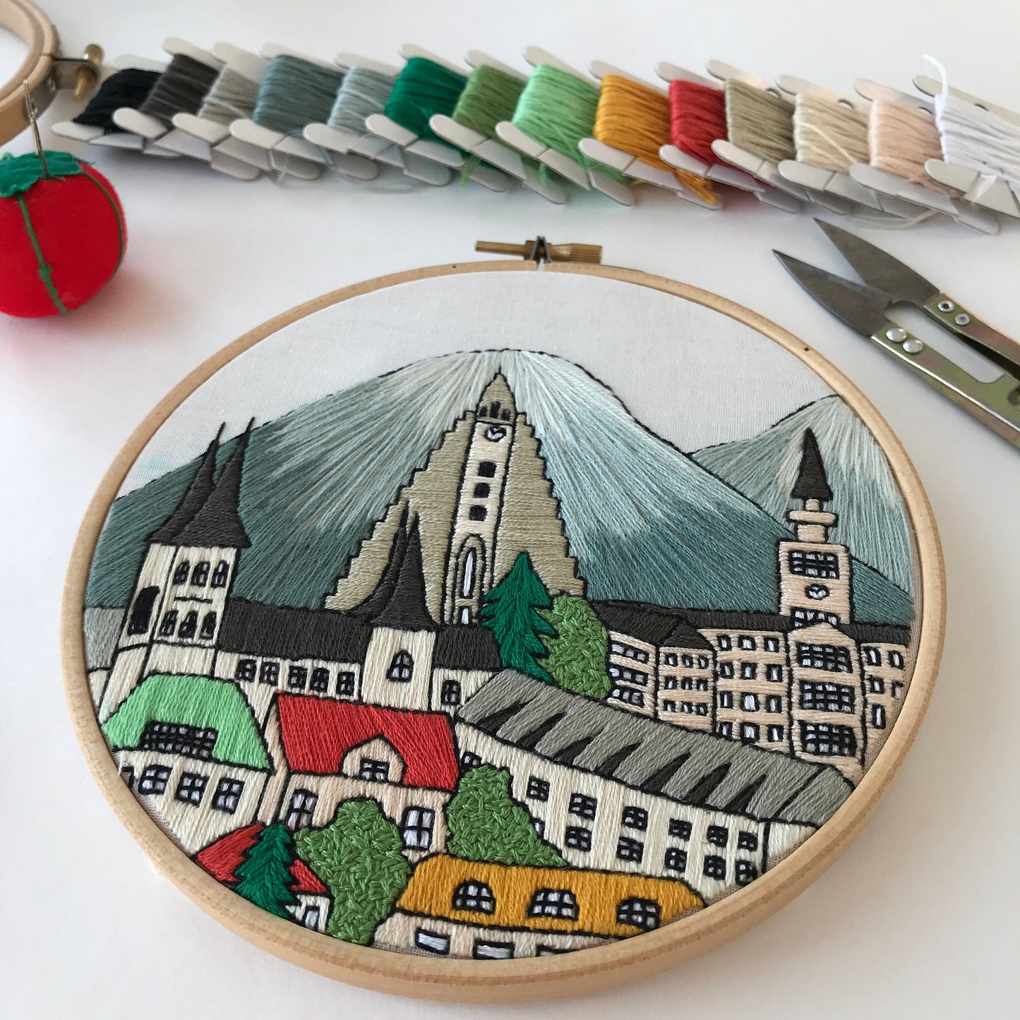 Reykjavik, Iceland, Cityscape - Hand Embroidery Pattern (PDF)