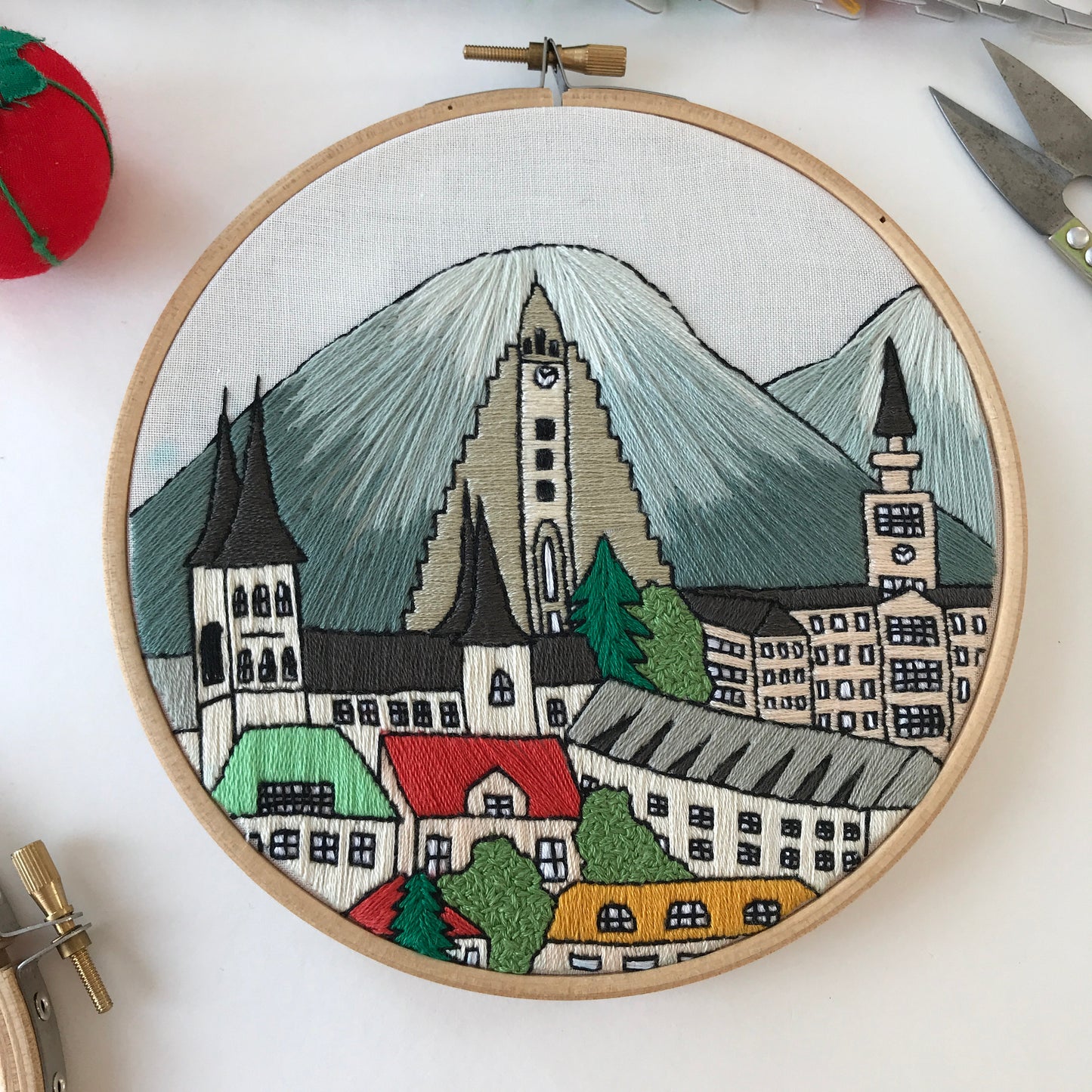 Reykjavik, Iceland, Cityscape - Hand Embroidery Pattern (PDF)
