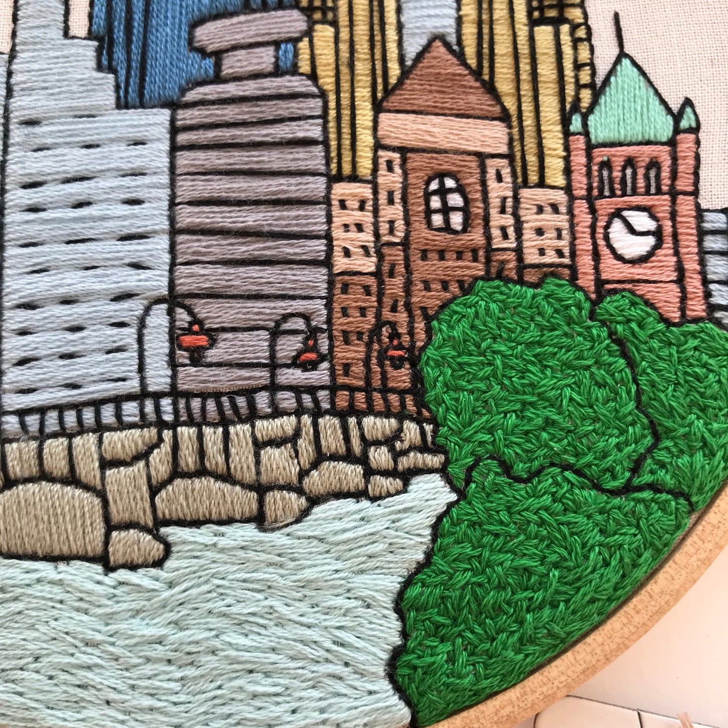 Minneapolis, MN, Cityscape - Hand Embroidery Pattern (PDF)