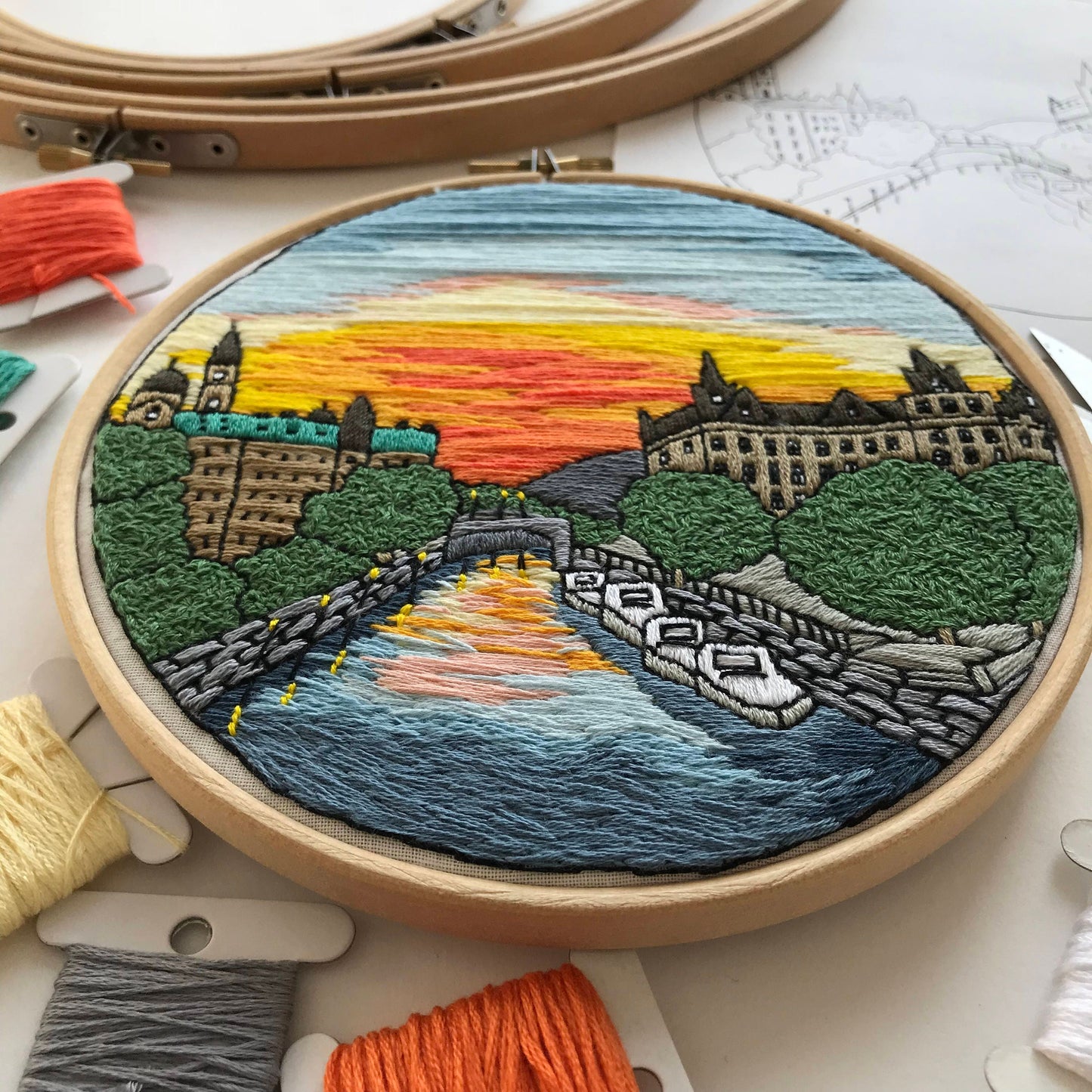 Ottawa, Canada, Cityscape - Hand Embroidery Pattern (PDF)