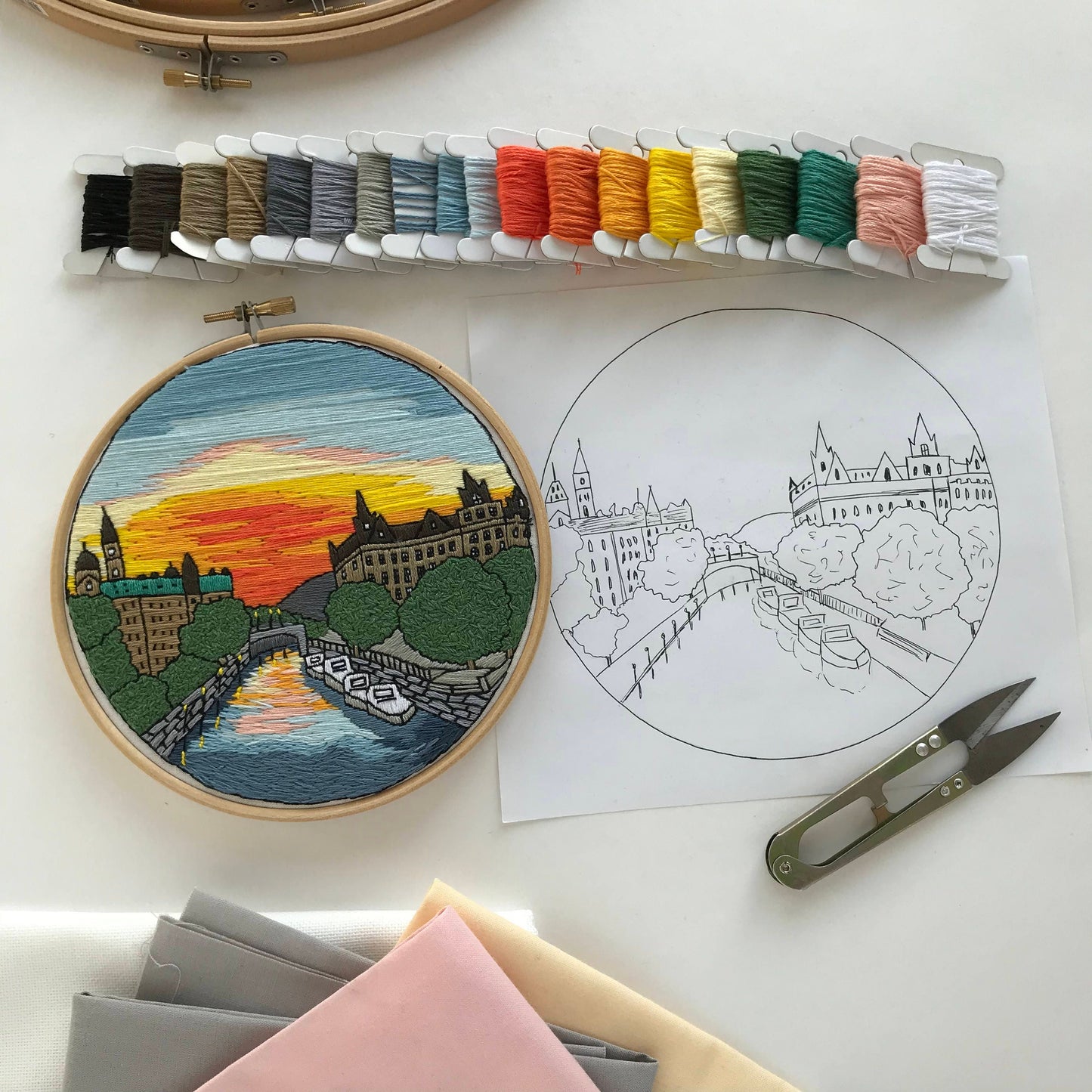 Ottawa, Canada, Cityscape - Hand Embroidery Pattern (PDF)