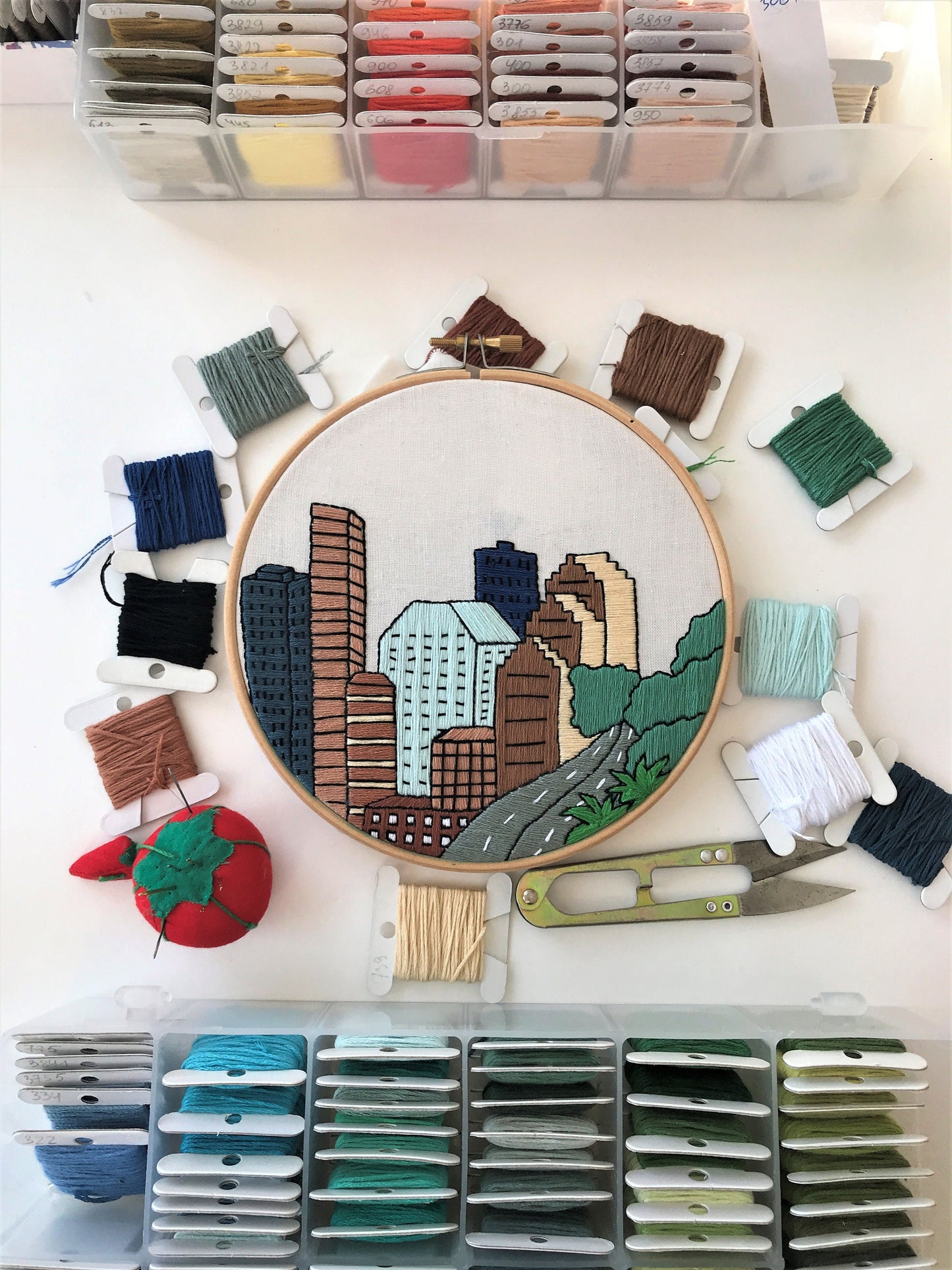 Houston, TX, Cityscape - Hand Embroidery Pattern (PDF)