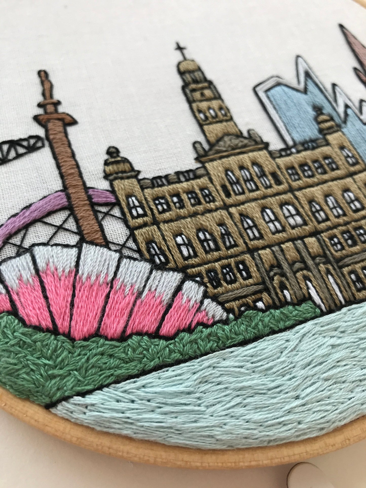 Glasgow, Scotland, Cityscape - Hand Embroidery Pattern (PDF)