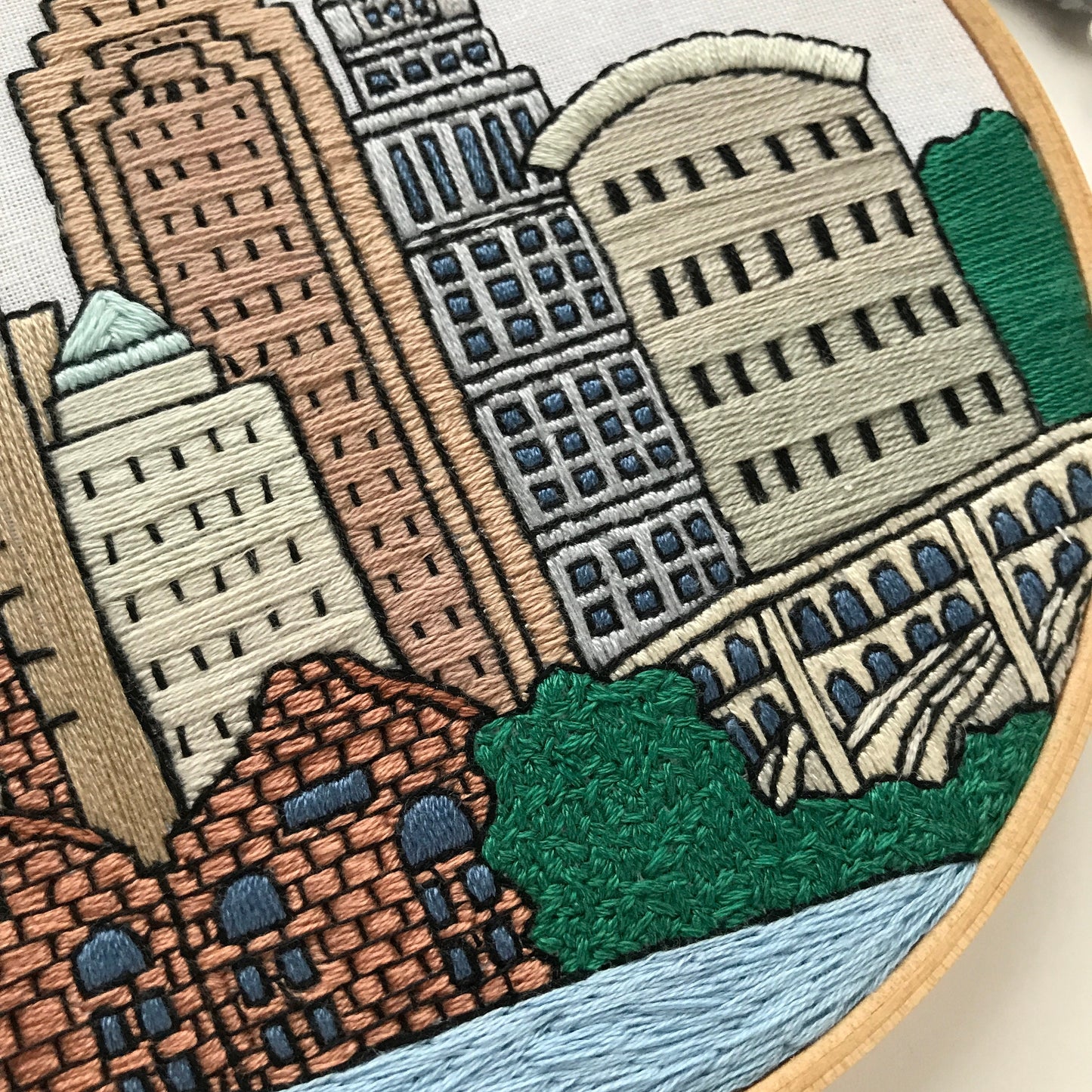 Cleveland, OH, Cityscape - Hand Embroidery Pattern (PDF)