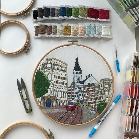 Vienna, Austria, Advanced version - Hand Embroidery Pattern (PDF) faimyxstitch.com