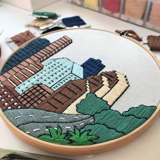 Houston, TX, Cityscape - Hand Embroidery Pattern (PDF) faimyxstitch.com