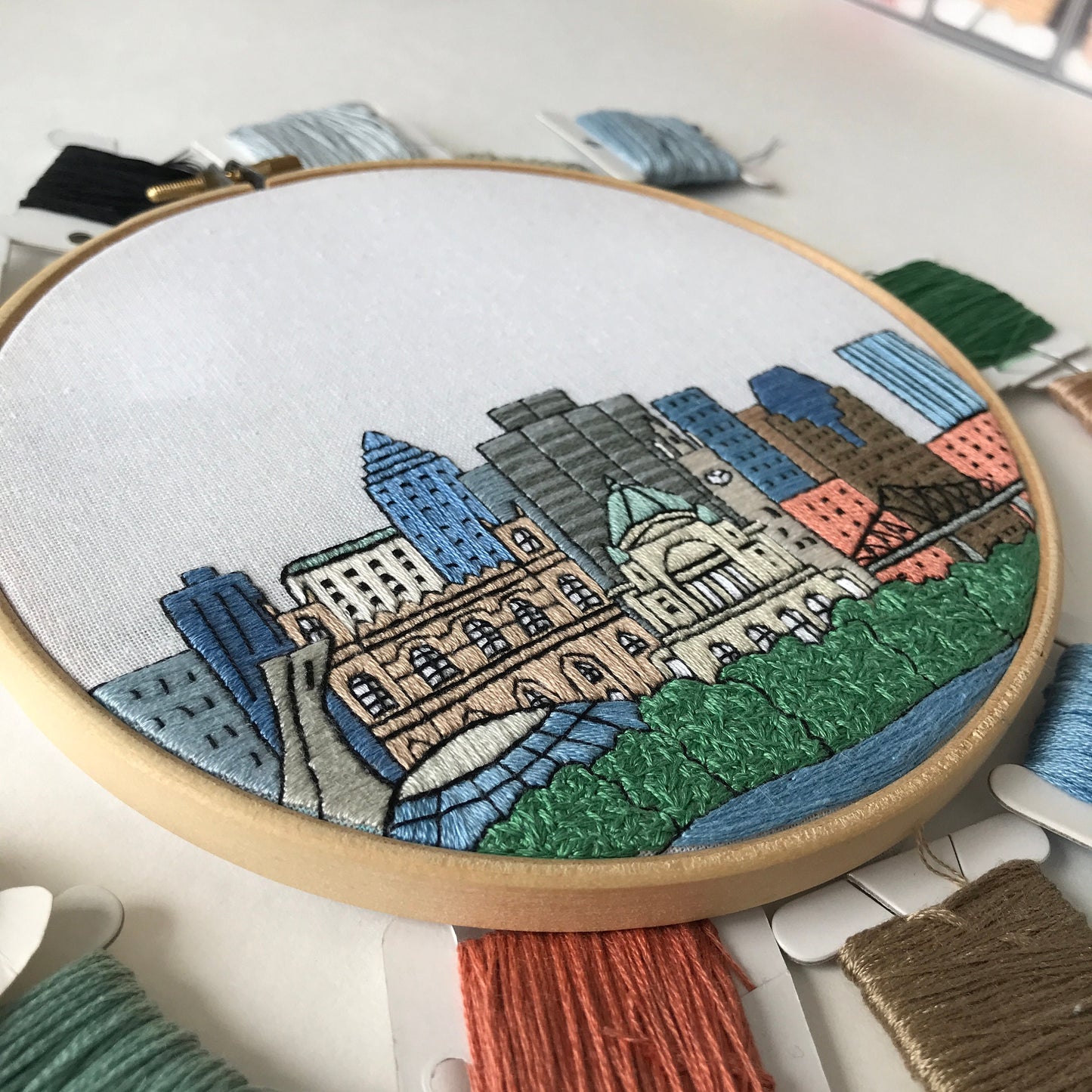 Montreal, Canada, Cityscape - Hand Embroidery Pattern (PDF)