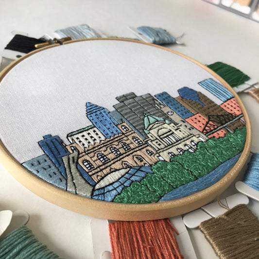 Montreal, Canada, Cityscape - Hand Embroidery Pattern (PDF) faimyxstitch.com