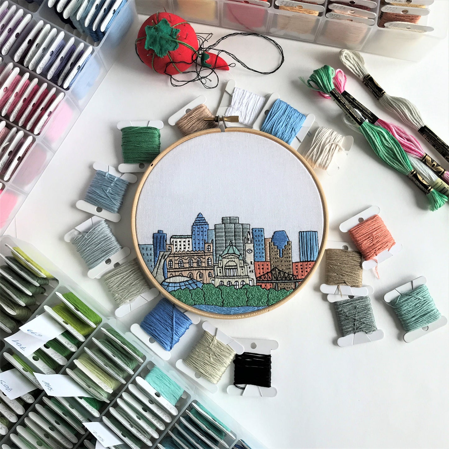 Montreal, Canada, Cityscape - Hand Embroidery Pattern (PDF)