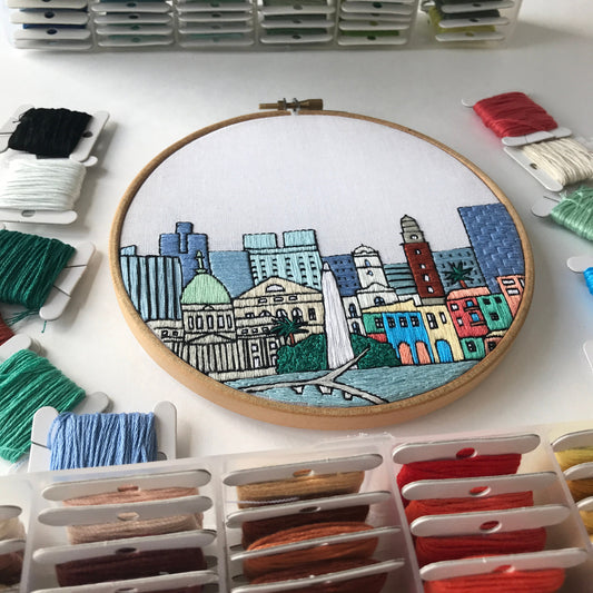 Buenos Aires, Argentina, Cityscape - Hand Embroidery Pattern (PDF)