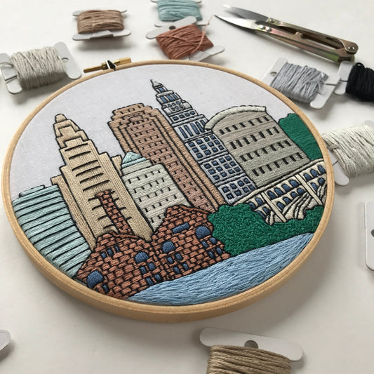 Cleveland, OH, Cityscape - Hand Embroidery Pattern (PDF) faimyxstitch.com