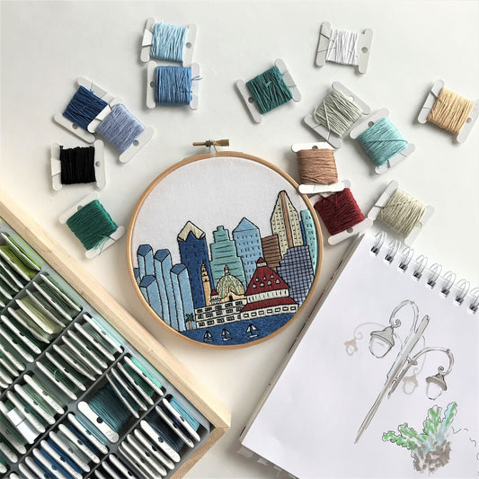 San Diego, CA, Cityscape - Hand Embroidery Pattern (PDF)