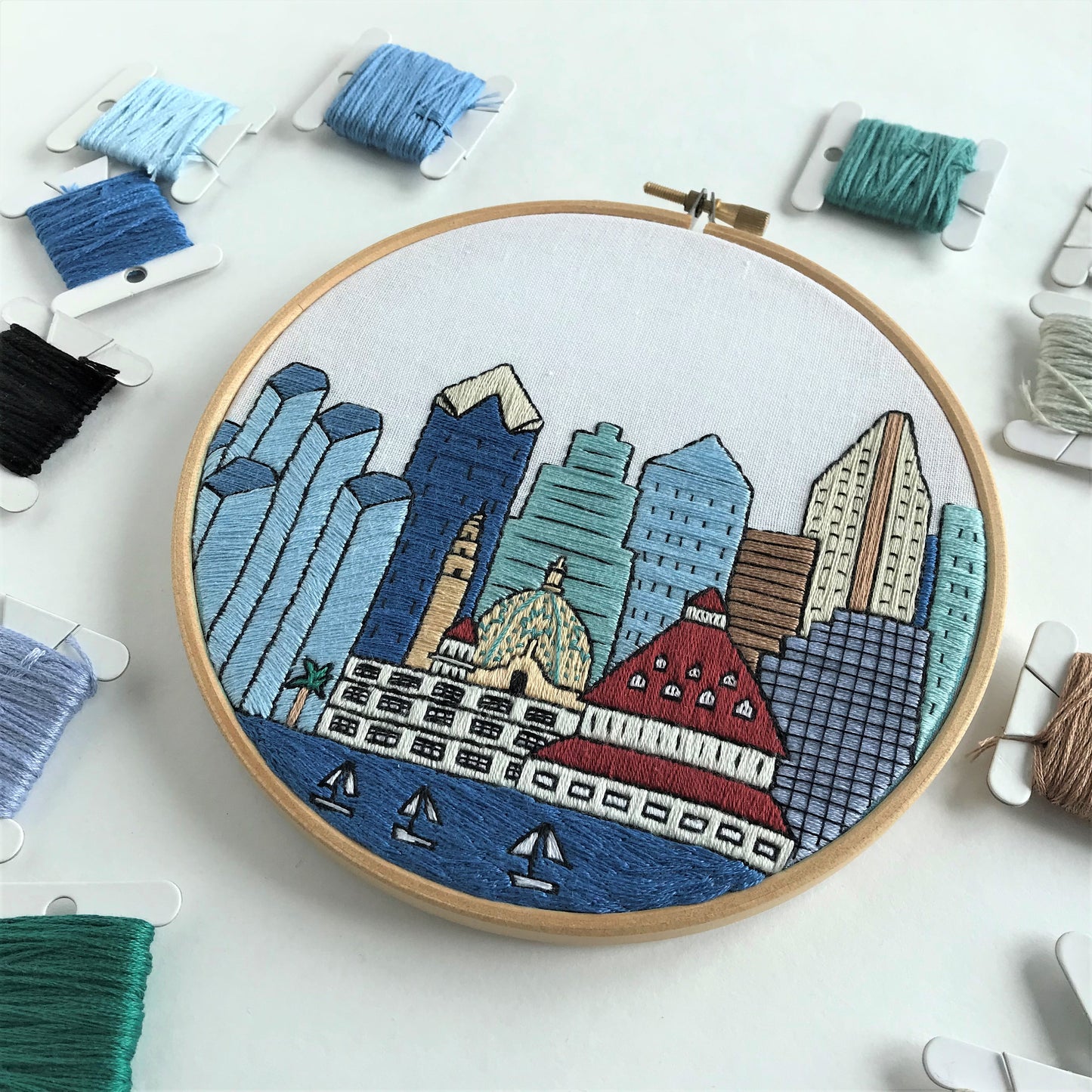 San Diego, CA, Cityscape - Hand Embroidery Pattern (PDF)