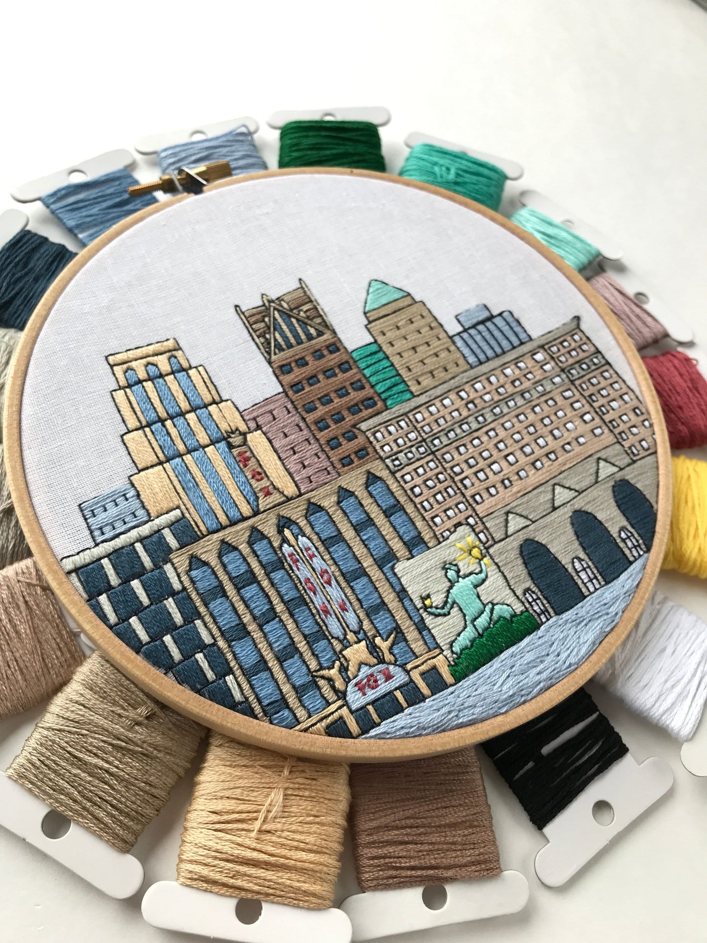 Detroit, MI, Cityscape - Hand Embroidery Pattern (PDF)