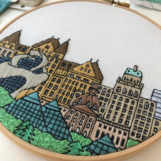 Edmonton, Canada, Cityscape - Hand Embroidery Pattern (PDF)