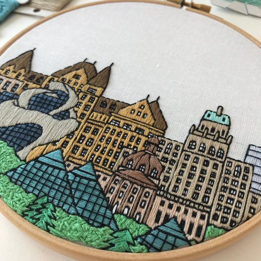 Edmonton, Canada, Cityscape - Hand Embroidery Pattern (PDF) faimyxstitch.com