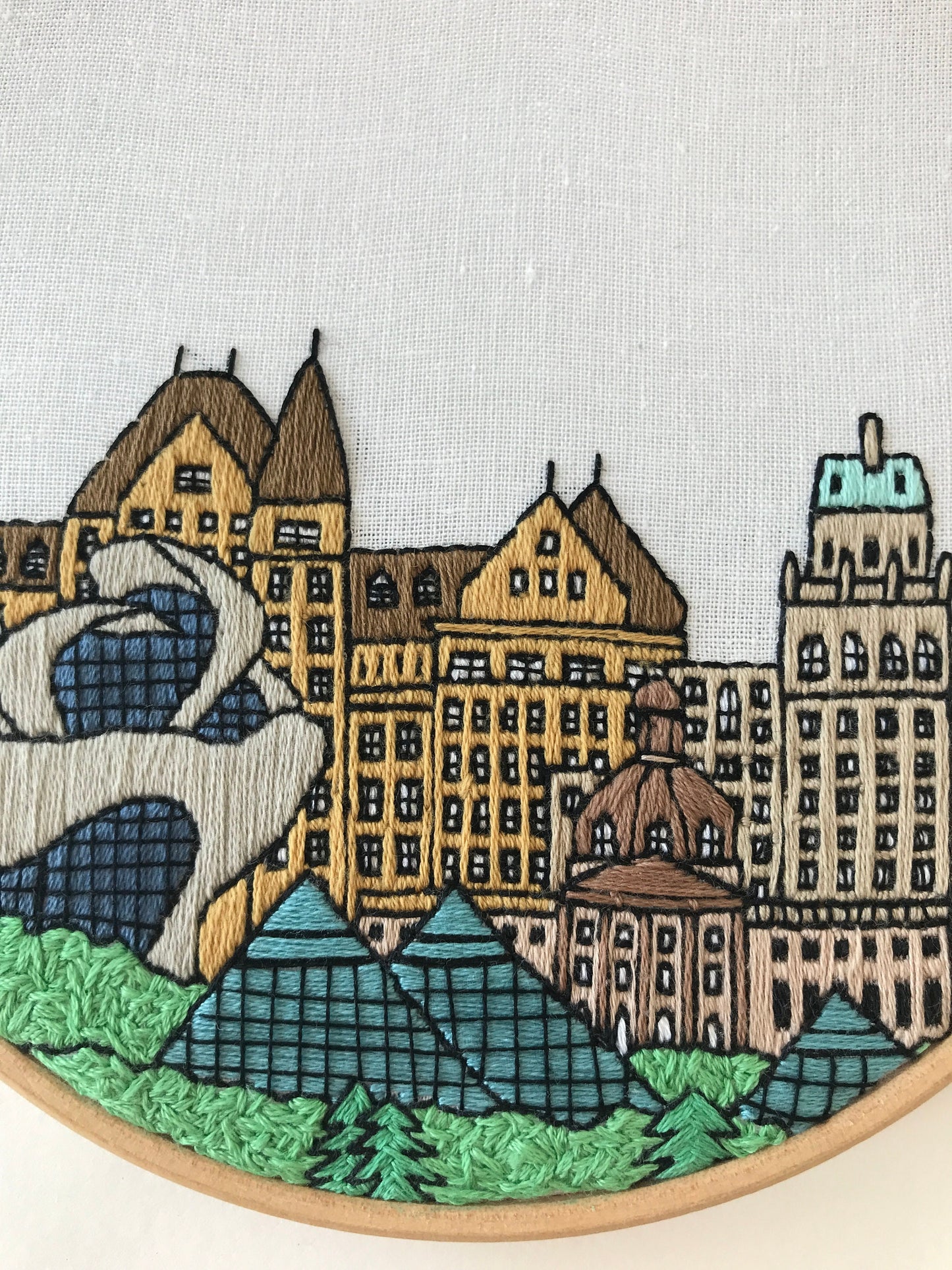 Edmonton, Canada, Cityscape - Hand Embroidery Pattern (PDF)