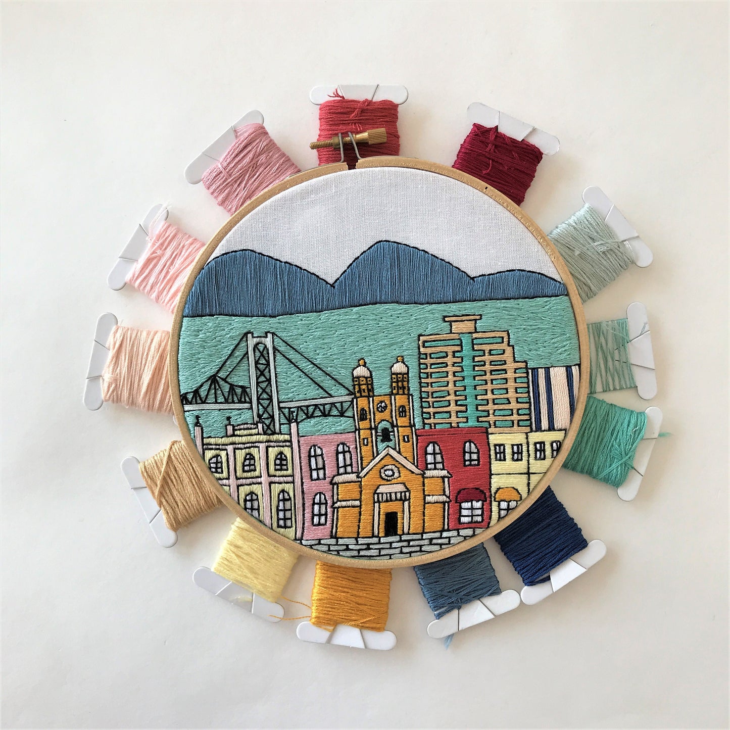 Florianopolis, Brazil, Cityscape - Hand Embroidery Pattern (PDF)
