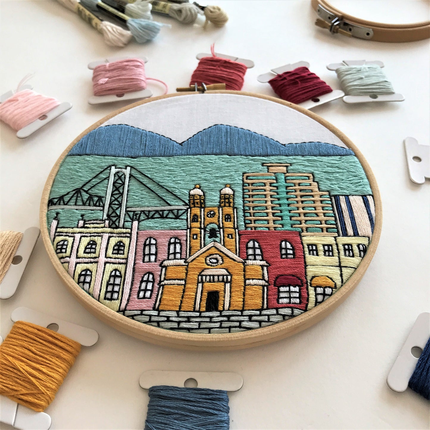 Florianopolis, Brazil, Cityscape - Hand Embroidery Pattern (PDF)