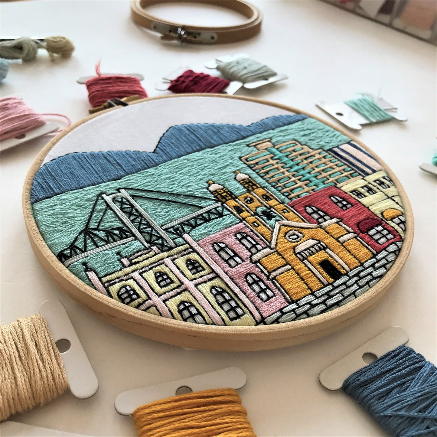 Florianopolis, Brazil, Cityscape - Hand Embroidery Pattern (PDF)