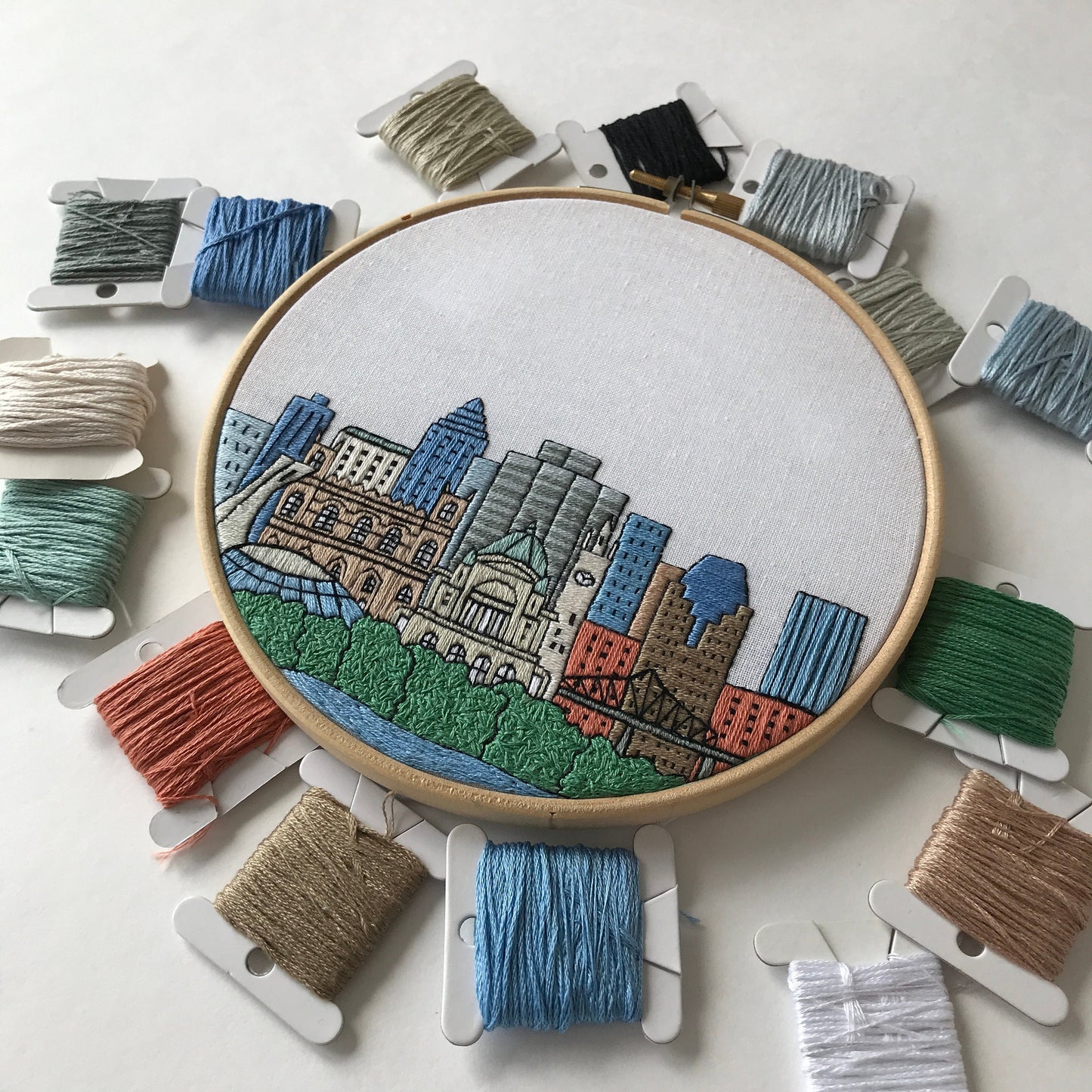 Montreal, Canada, Cityscape - Hand Embroidery Pattern (PDF)