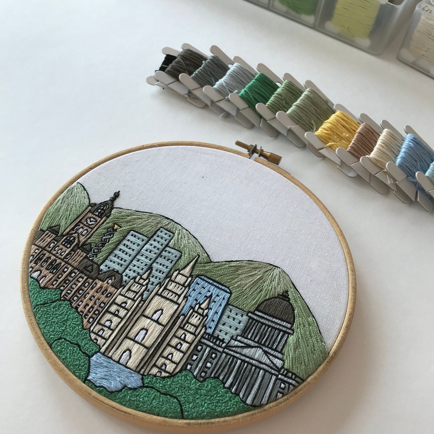Salt Lake City, UT, Skyline - Hand Embroidery Pattern (PDF)