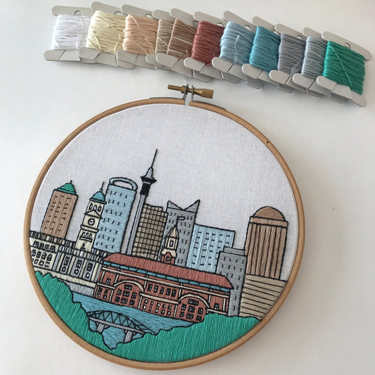 Auckland, New Zealand, Cityscape - Hand Embroidery Pattern (PDF)