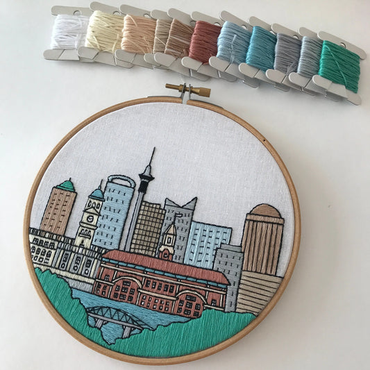 Auckland, New Zealand, Cityscape - Hand Embroidery Pattern (PDF) faimyxstitch.com