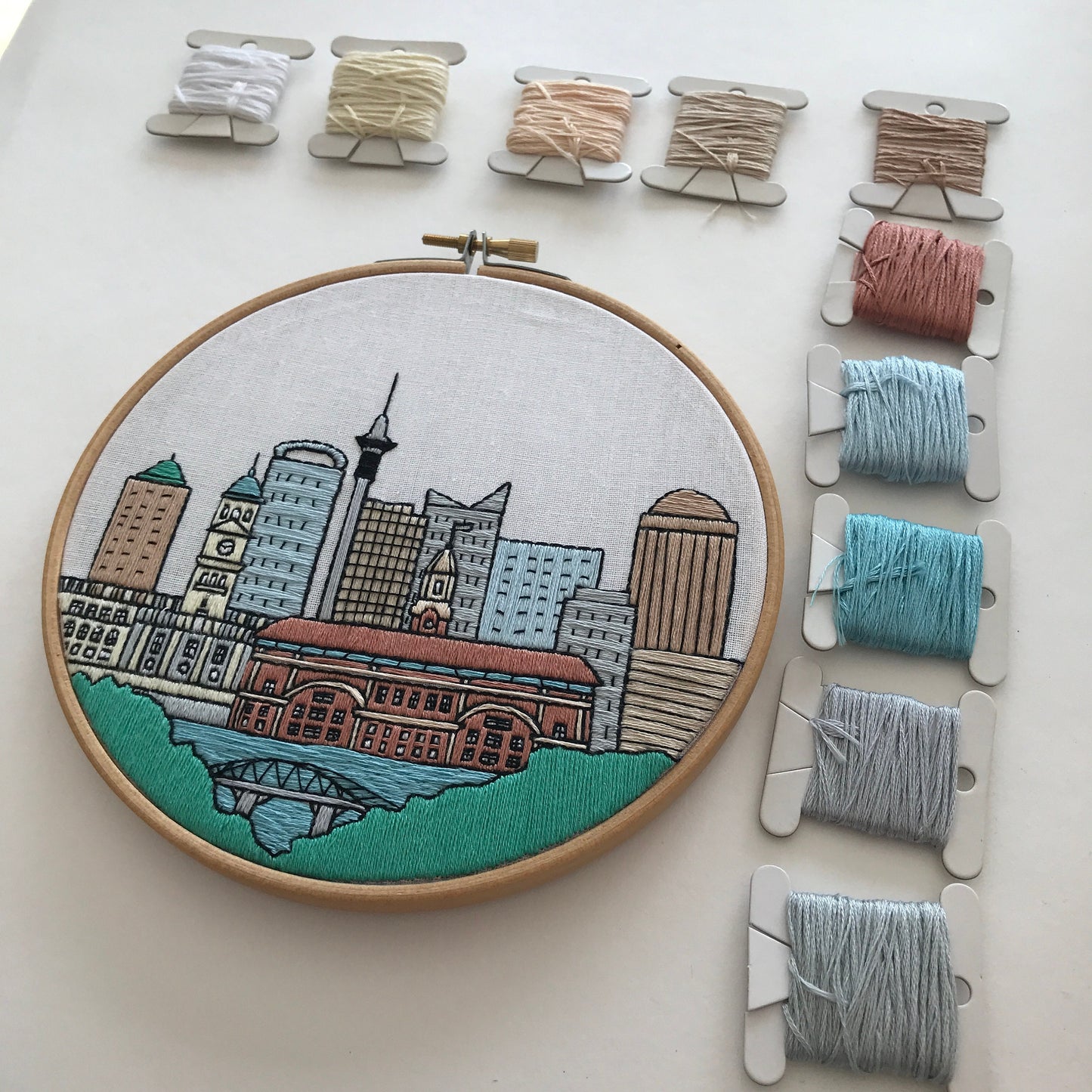 Auckland, New Zealand, Cityscape - Hand Embroidery Pattern (PDF)