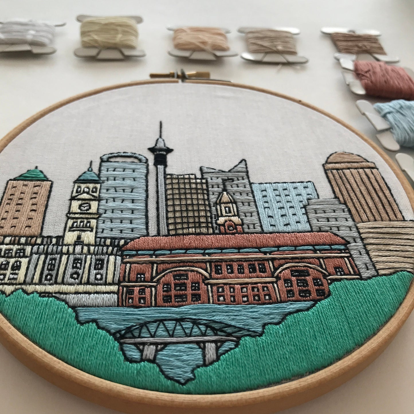 Auckland, New Zealand, Cityscape - Hand Embroidery Pattern (PDF)