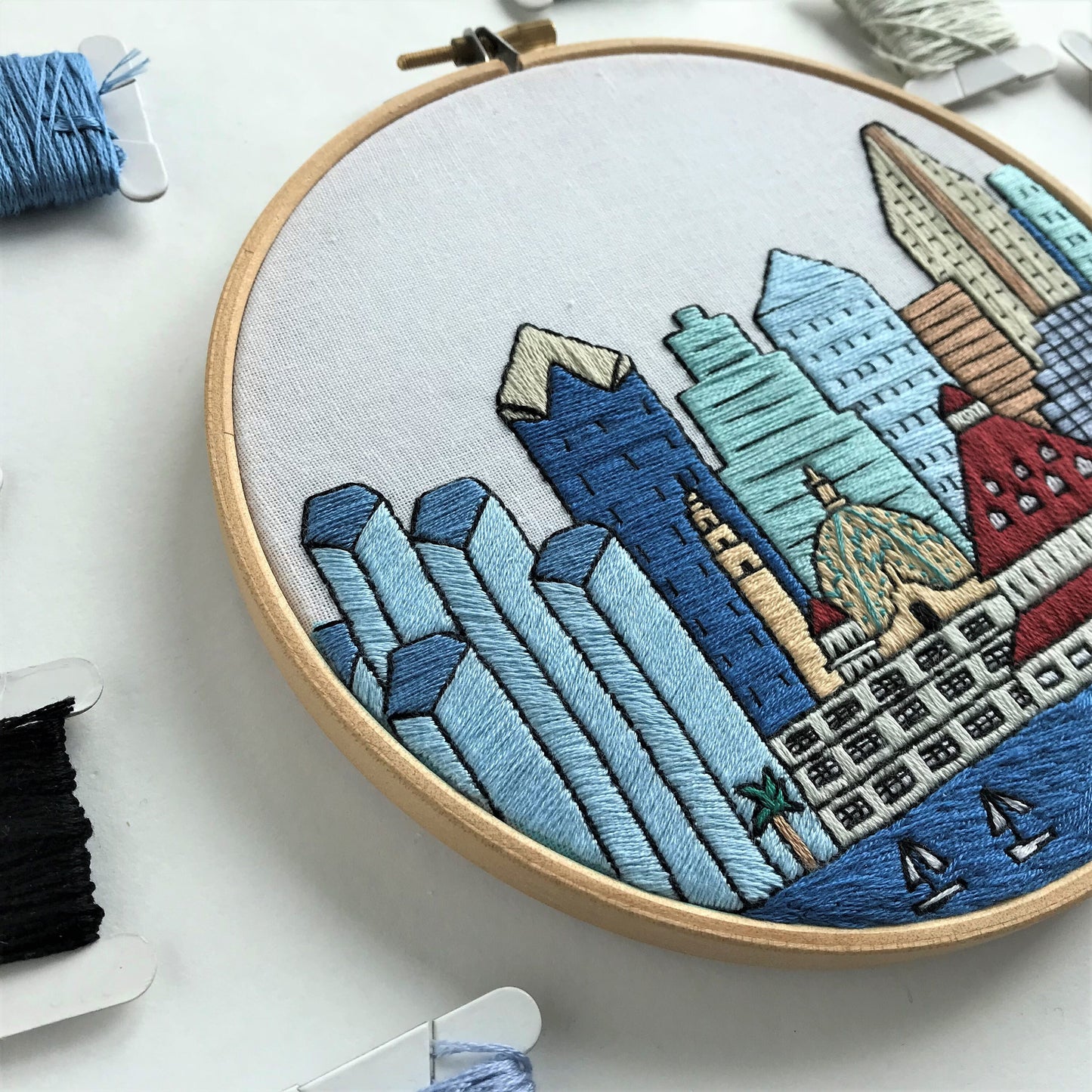 San Diego, CA, Cityscape - Hand Embroidery Pattern (PDF)