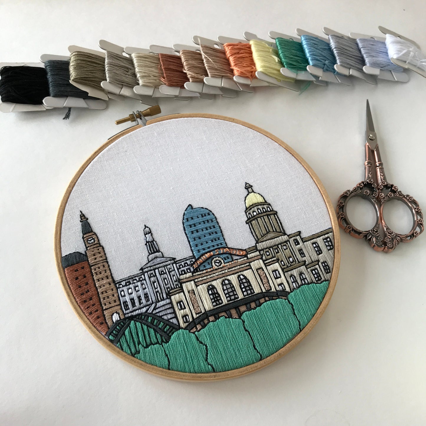 Denver, CO, Skyline - Hand Embroidery Pattern (PDF)